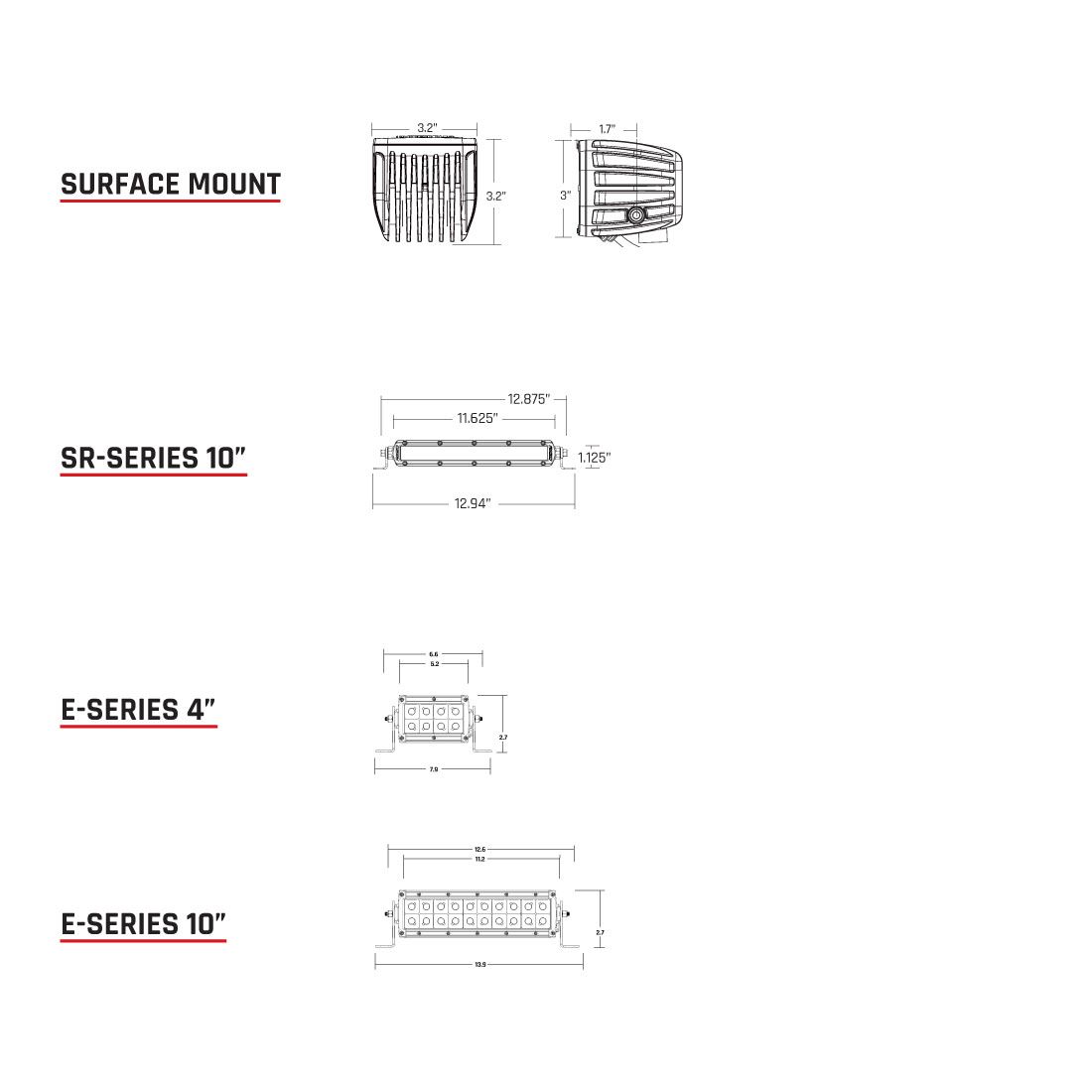 Infrared Spot Surface Mount Pair D-Series Pro RIGID Industries