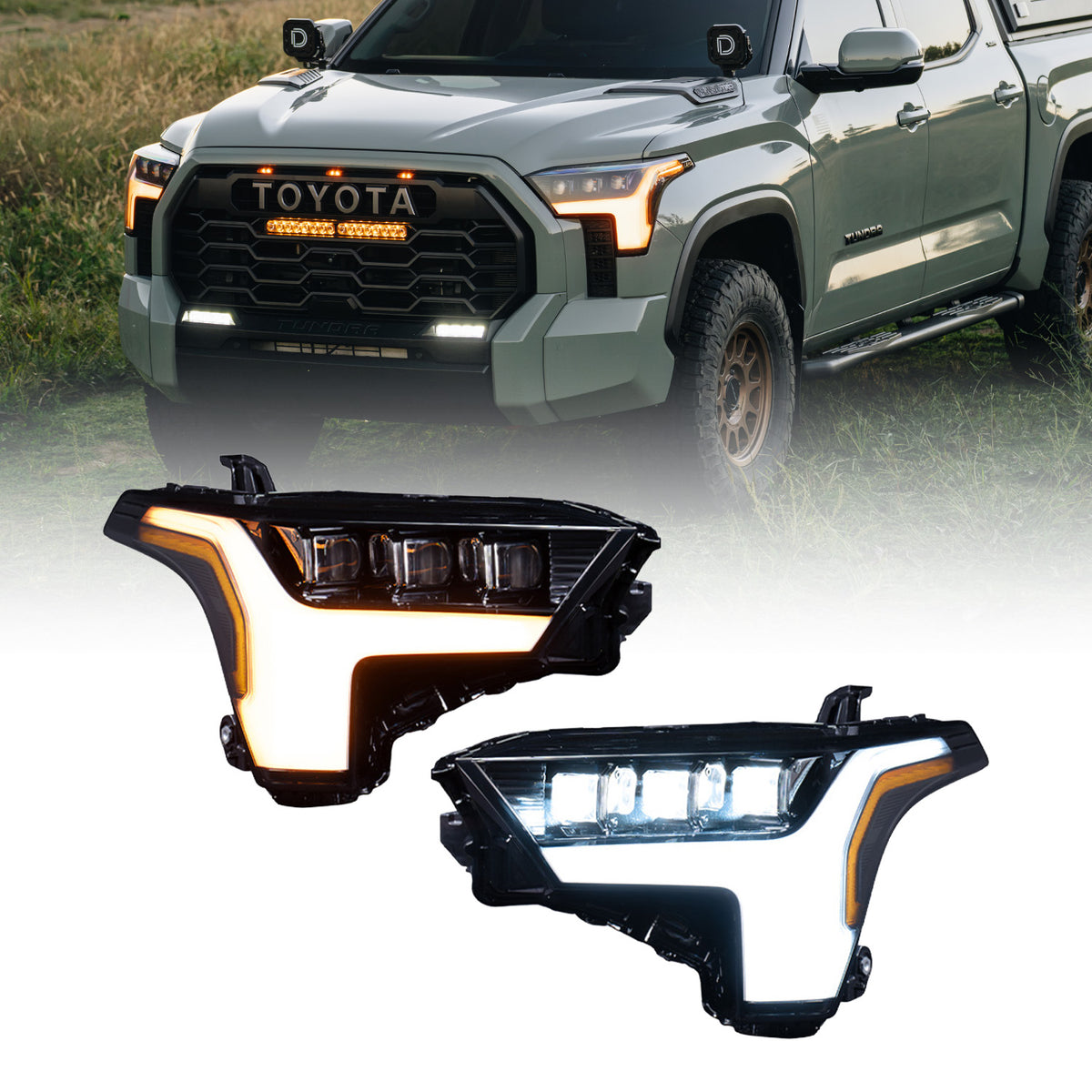 2022-2026 Toyota Tundra and 2023-2026 Sequoia LED Reflector Headlights (pair)