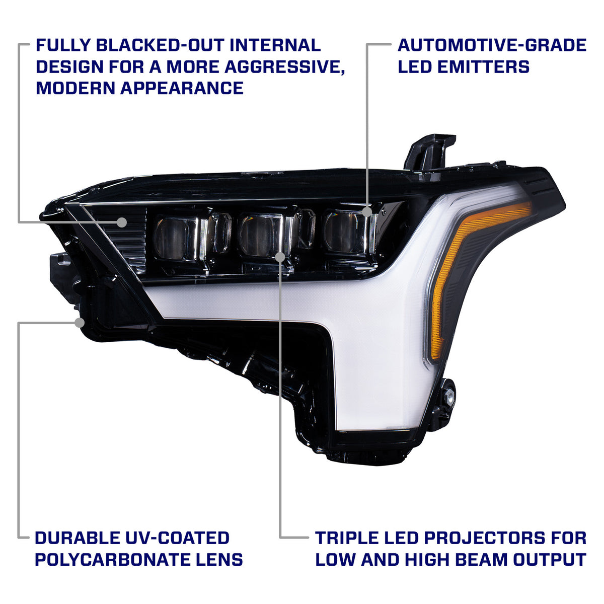 2022-2026 Toyota Tundra and 2023-2026 Sequoia LED Reflector Headlights (pair)