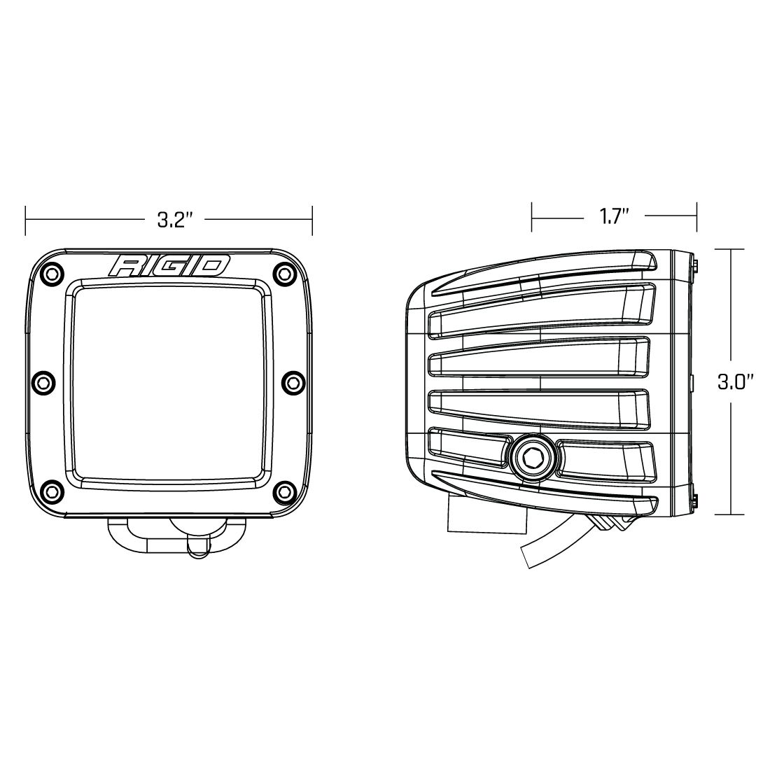 D-Series Spot with Amber PRO Lens Pair Rigid Industries