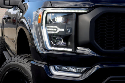 21-23 Ford F150 / 21-23 Ford F150 Raptor LUXX-Series LED Projector Headlights Black | AlphaRex