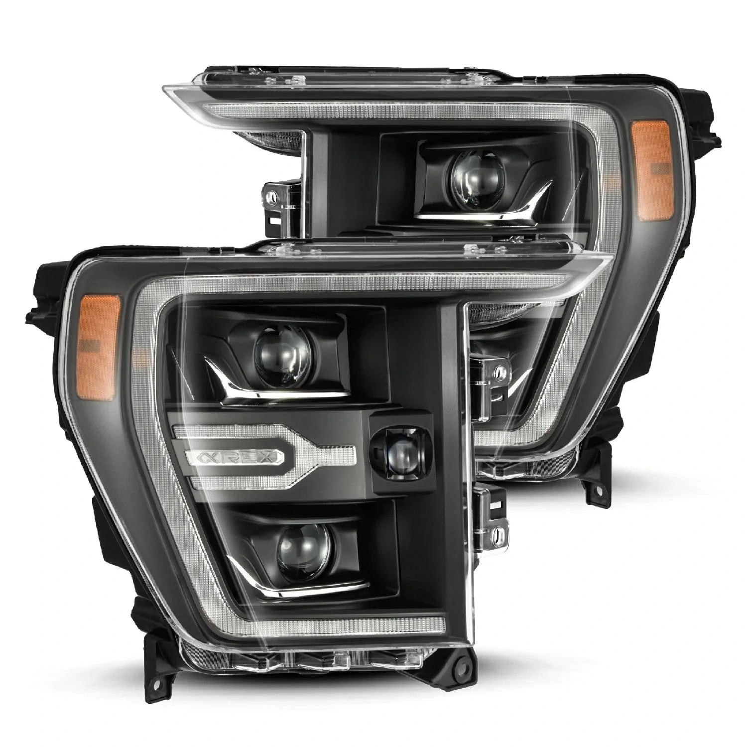21-23 Ford F150 / 21-23 Ford F150 Raptor LUXX-Series LED Projector Headlights Black | AlphaRex