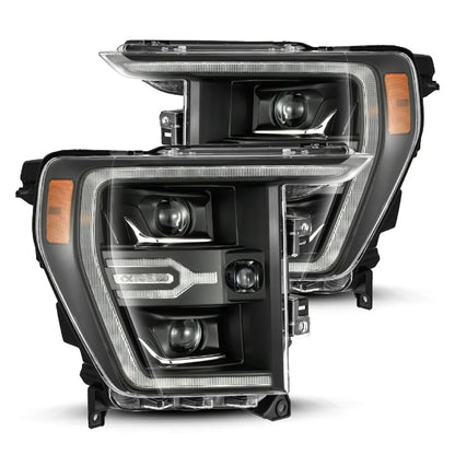 21-23 Ford F150 / 21-23 Ford F150 Raptor LUXX-Series LED Projector Headlights Black | AlphaRex