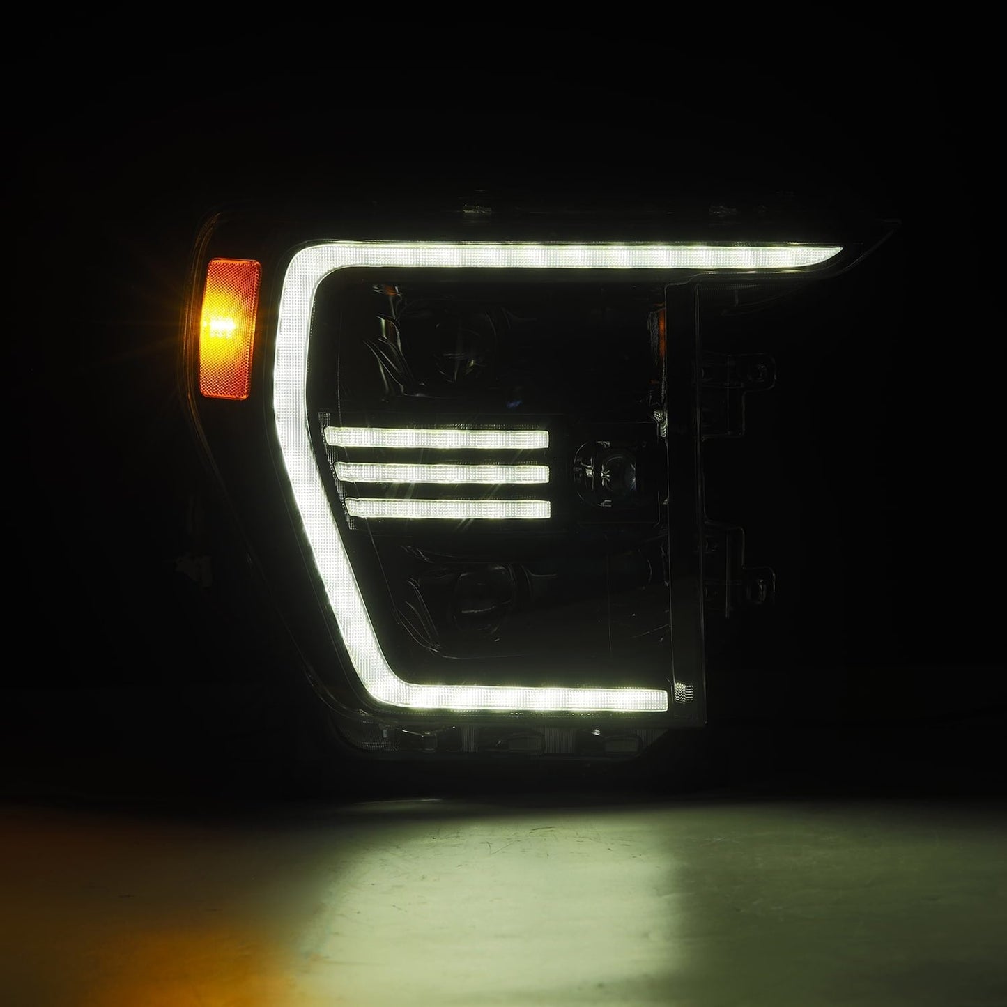 21-23 Ford F150 PRO-Series Halogen Projector Headlights Alpha-Black | AlphaRex