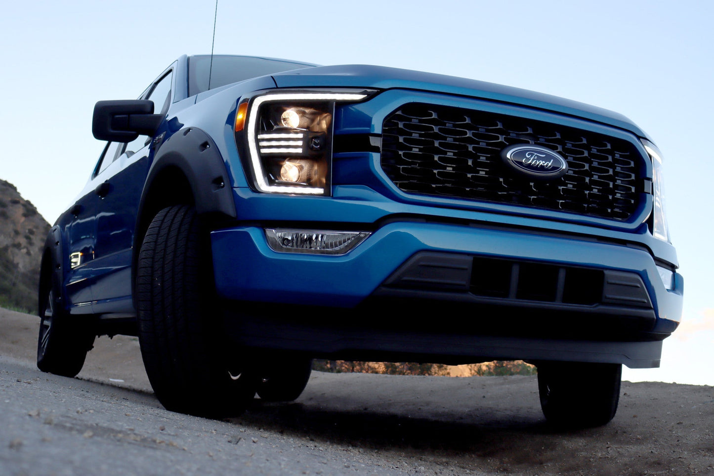 21-23 Ford F150 PRO-Series Halogen Projector Headlights Alpha-Black | AlphaRex