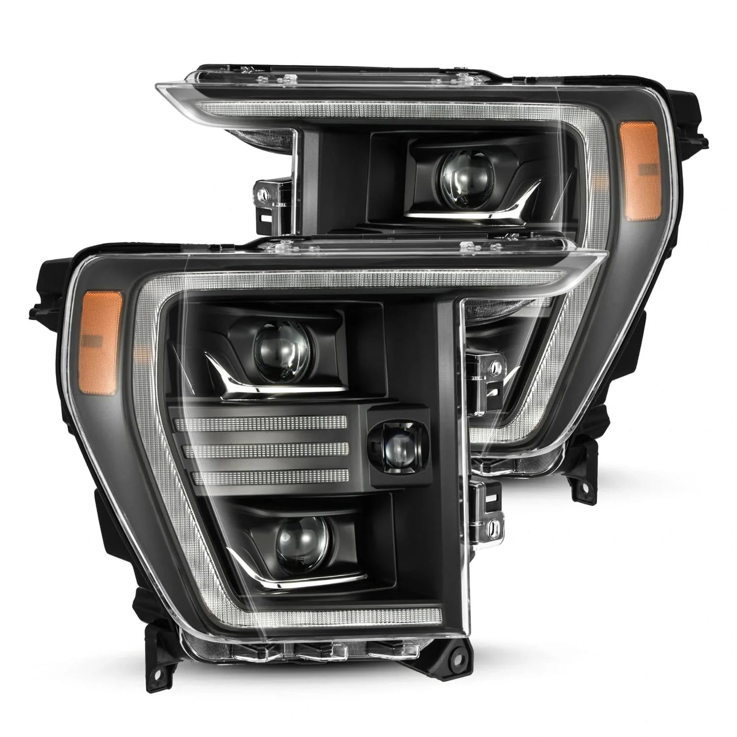 21-23 Ford F150 PRO-Series Halogen Projector Headlights Black | AlphaRex