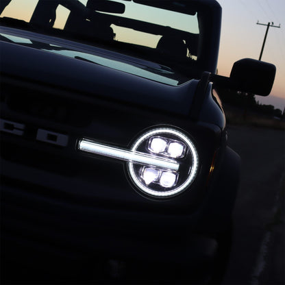 21-25 Ford Bronco / 22-25 Bronco Raptor NOVA-Series LED Projector Headlights Black | AlphaRex