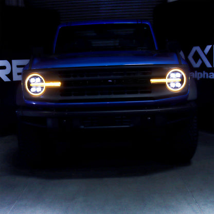 21-25 Ford Bronco / 22-25 Bronco Raptor NOVA-Series LED Projector Headlights Black | AlphaRex