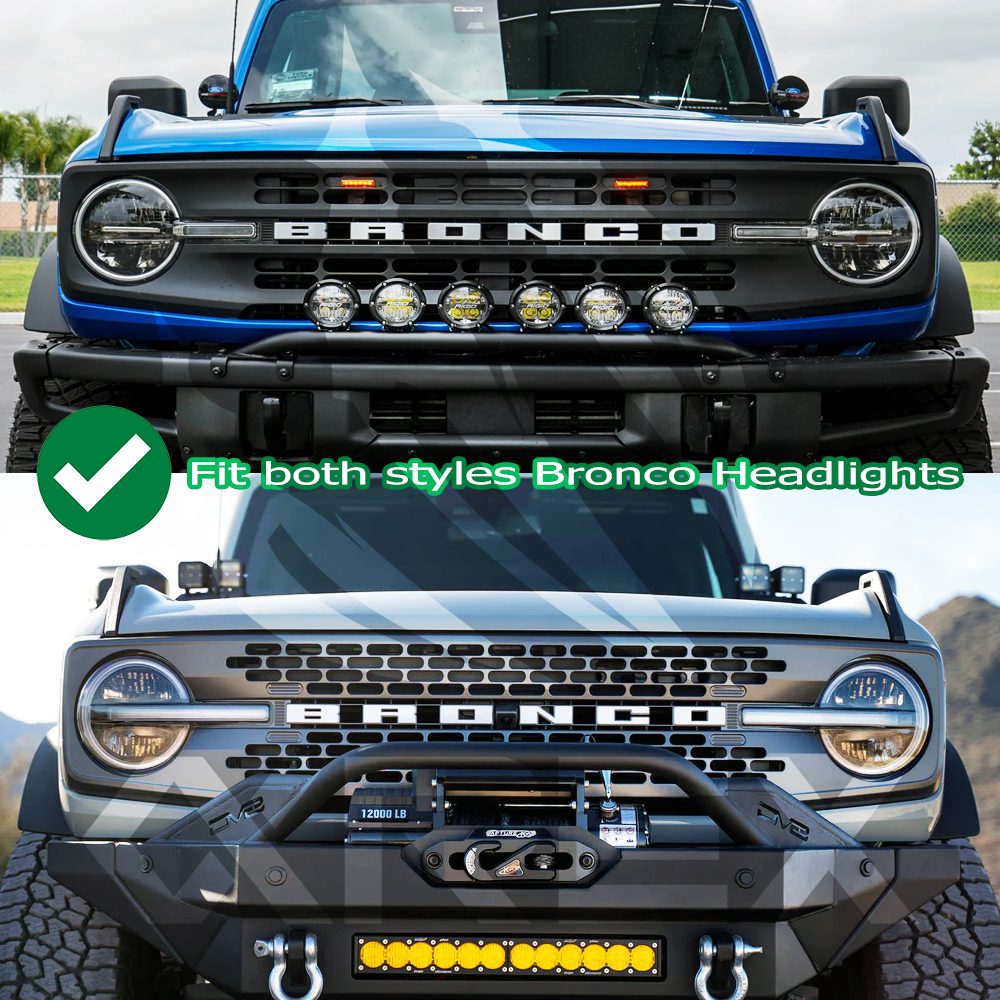 21-25 Ford Bronco / 22-25 Ford Bronco Raptor NOVA-Series LED Projector Headlights Alpha-black | AlphaRex