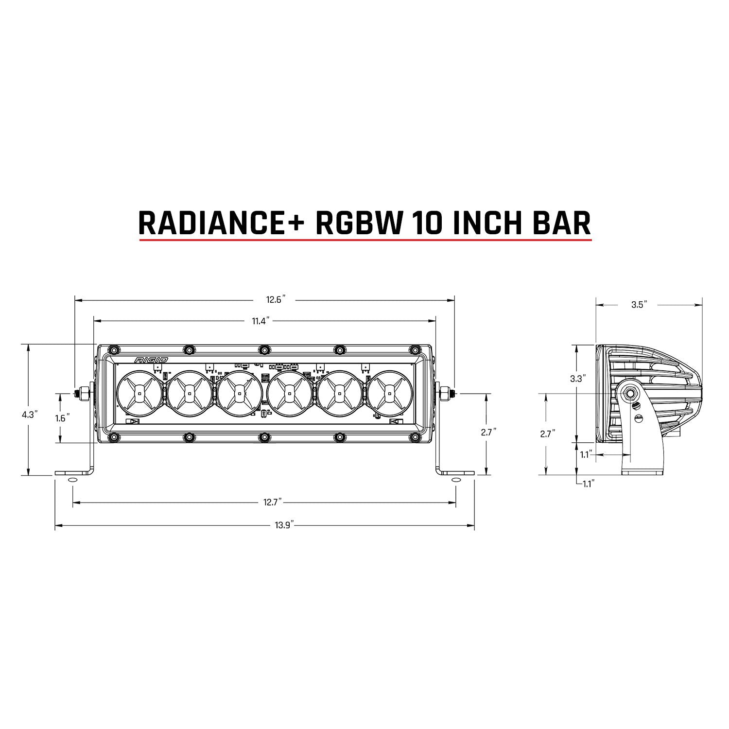 Radiance Plus 10 Inch RGBW Light Bar RIGID Industries