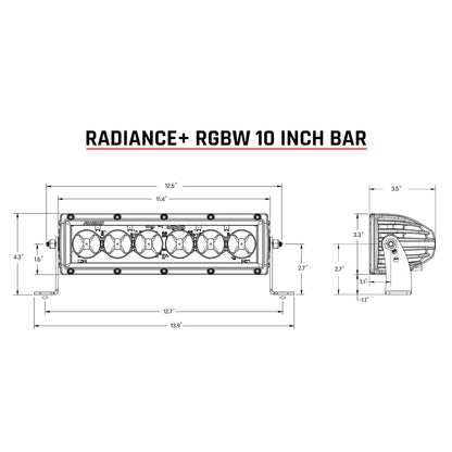 Radiance Plus 10 Inch RGBW Light Bar RIGID Industries