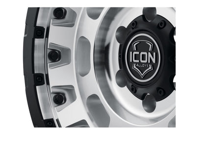Hammer Pro 17 X 8.5 / 5 X 5 -6MM Offset 4.5 Inch Back Space Silver Machined W/ Black Ring, ICON Alloys