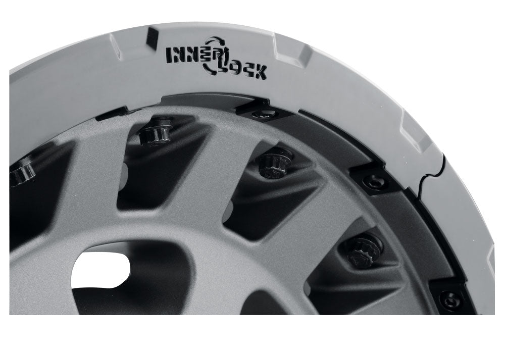 Hammer Pro 17 X 8.5 / 6 X 5.5 25MM Offset 5.75 Inch Back Space Charcoal W/ Black Ring, ICON Alloys