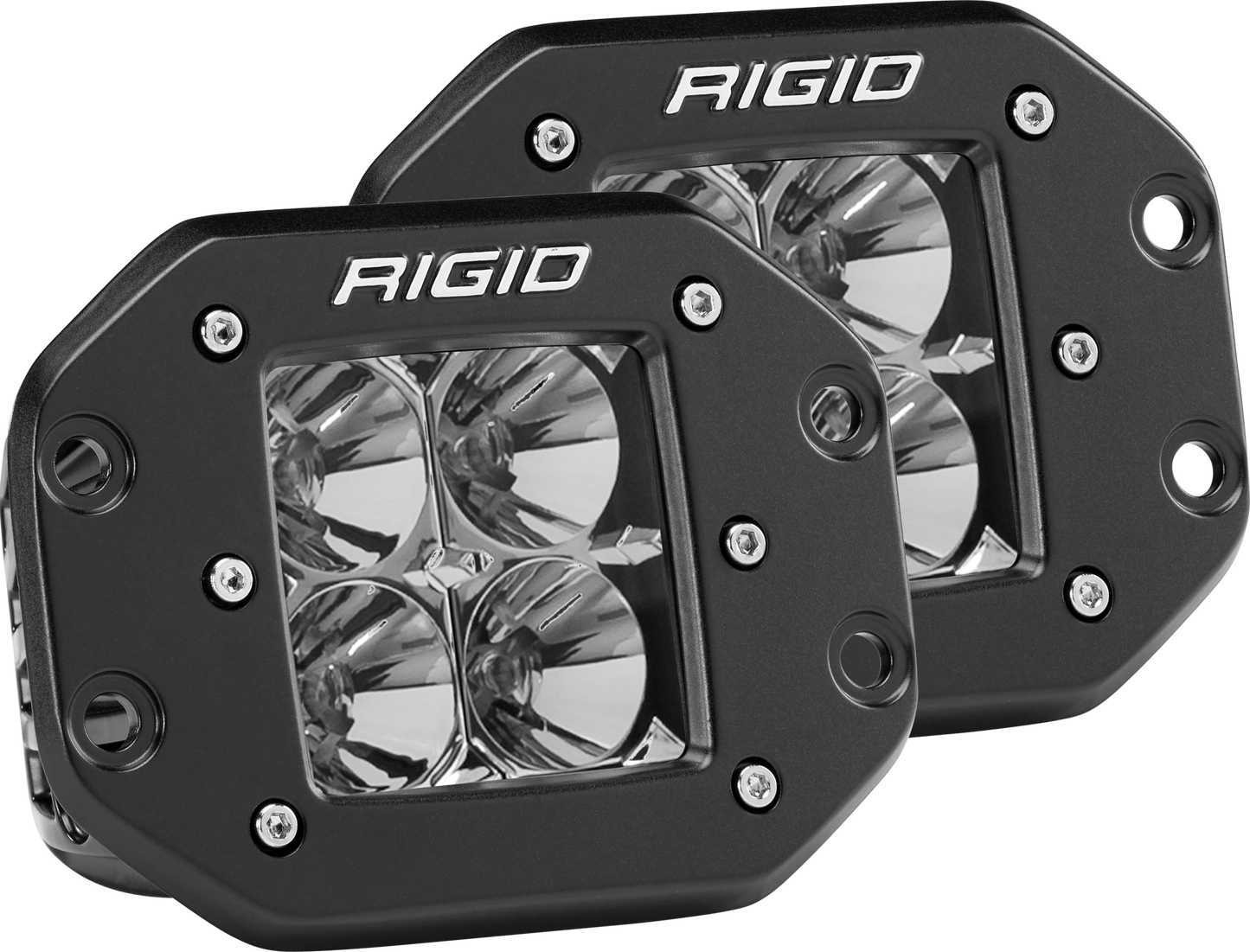 Flood Flush Mount Black Pair D-Series Pro RIGID Industries