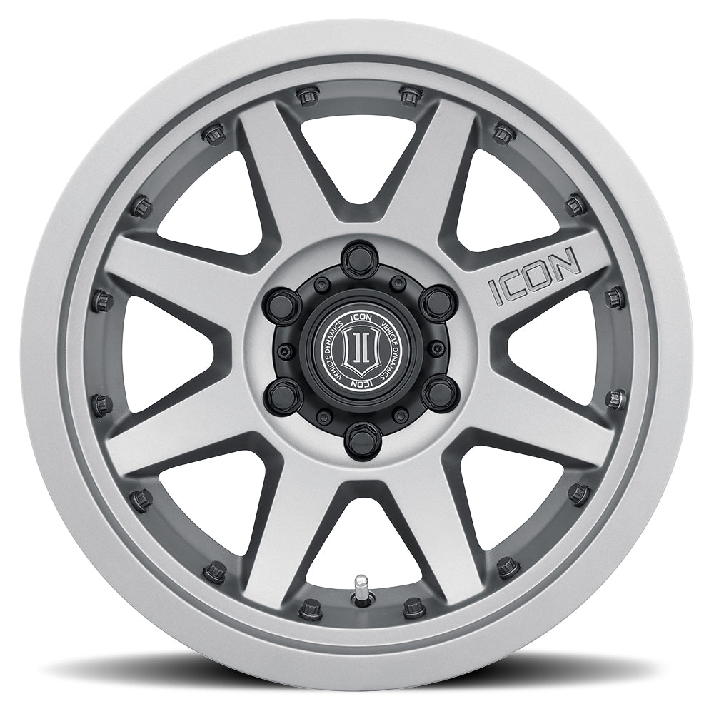 Rebound Pro 17 X 8.5 / 5 X 5.5 0MM Offset 4.75 Inch Back Space 108MM Hub Bore Titanium, ICON Alloys