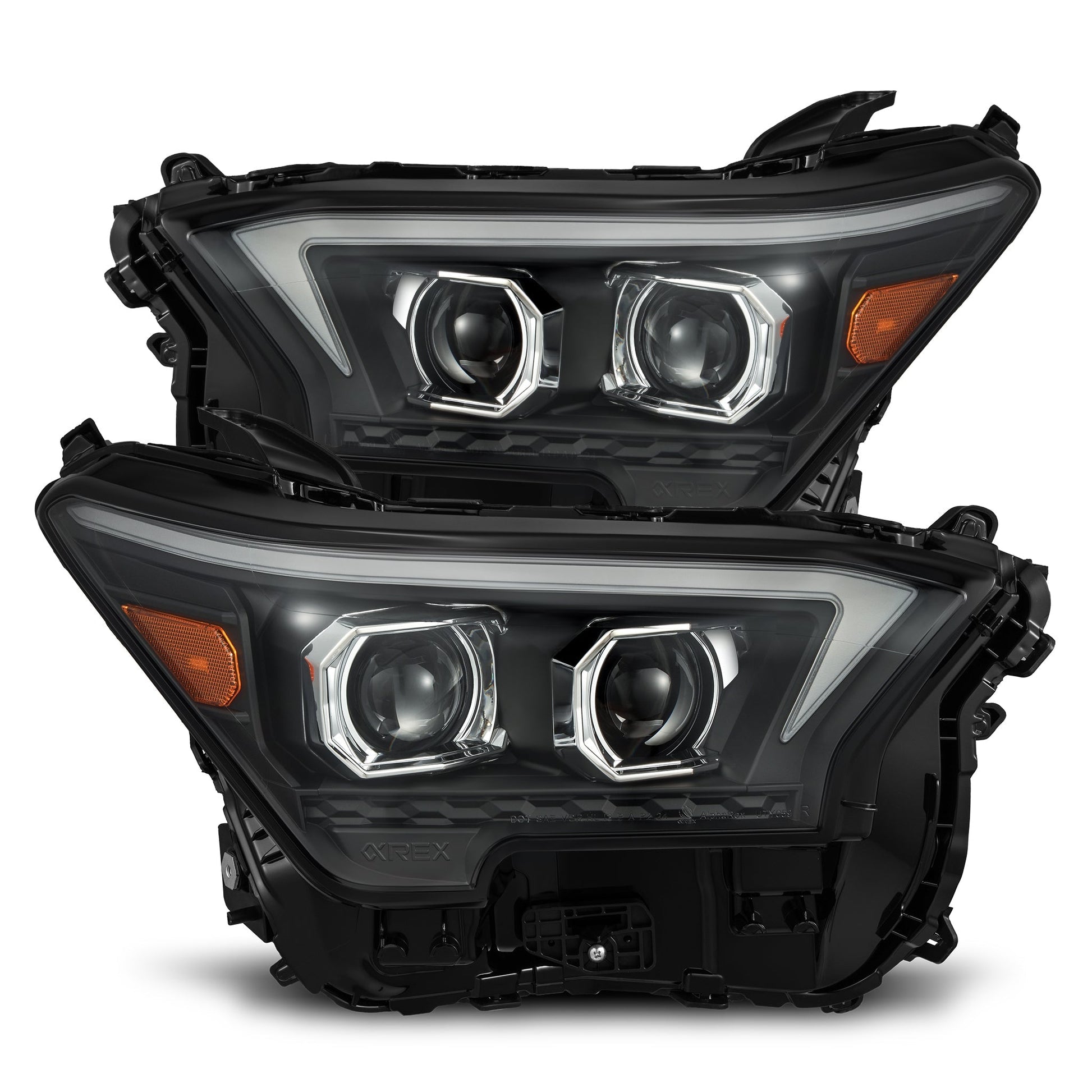 24-25 Toyota Tacoma / 25-up 4Runner OG-Style LUXX-Series LED Projector Headlights Black | AlphaRex
