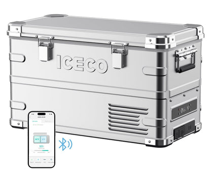 APL35 Dual Zone Aluminum Silver Fridge | ICECO | 35 LT