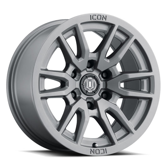 Vector 6 17 X 8.5 / 6 X 120 / 0MM / 4.75 Inch Back Space Titanium, ICON Alloys