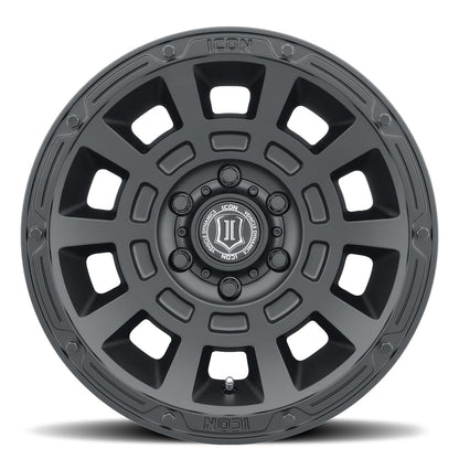 Thrust 17 X 8.5 / 6 X 120 / 0 MM / 4.75 Inch Back Space Satin Black, ICON Alloys