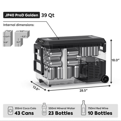 JP40 Pro Dual Zone Wheeled Portable Freezer With Cover | ICECO | 40 LT