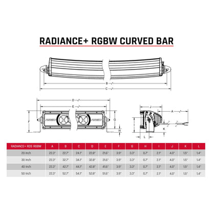 Radiance Plus Curved 20 Inch RGBW Light Bar RIGID Industries