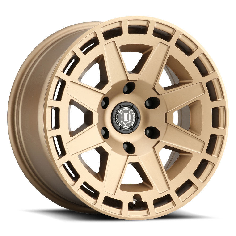 Compass 17 X 8.5 / 6X135 / 6MM / 5 Inch Back Space Satin Brass, ICON Alloys