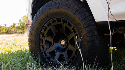 Compass 17 X 8.5 / 6X135 / 6MM / 5 Inch Back Space Satin Black, ICON Alloys