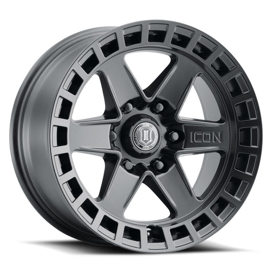 Raider 17 X 8.5 / 6 X 120 / 0 MM / 4.75 Inch Back Space Satin Black, ICON Alloys