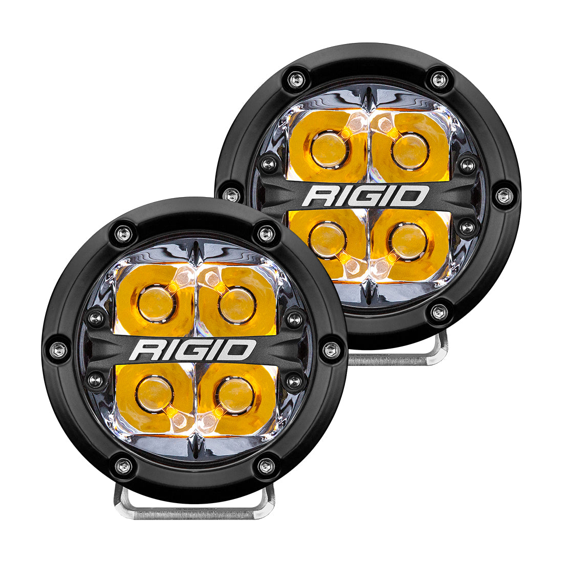 360-Series 4 Inch Led Off-Road Spot Beam Amber Backlight Pair RIGID Industries