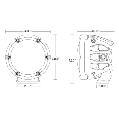 360-Series Pro SAE 4 Inch Fog Light Yellow Pair RIGID Industries