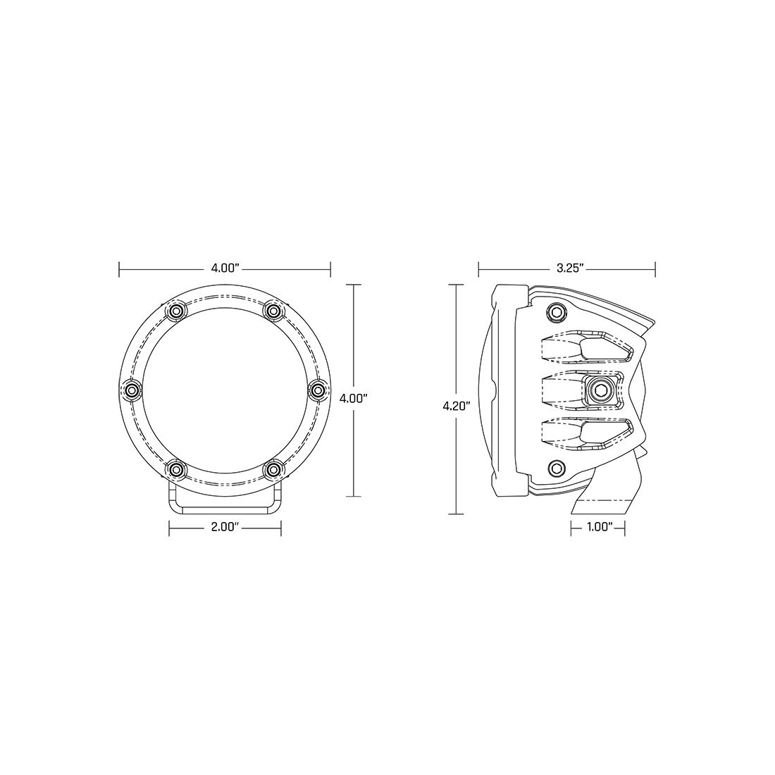 360-Series 4 Inch Spot with Amber PRO Lens Pair Rigid Industries