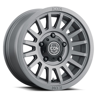 Recon Six 18 X 9 / 5 X 5.5 0MM Offset 5 Inch Back Space Charcoal, ICON Alloys