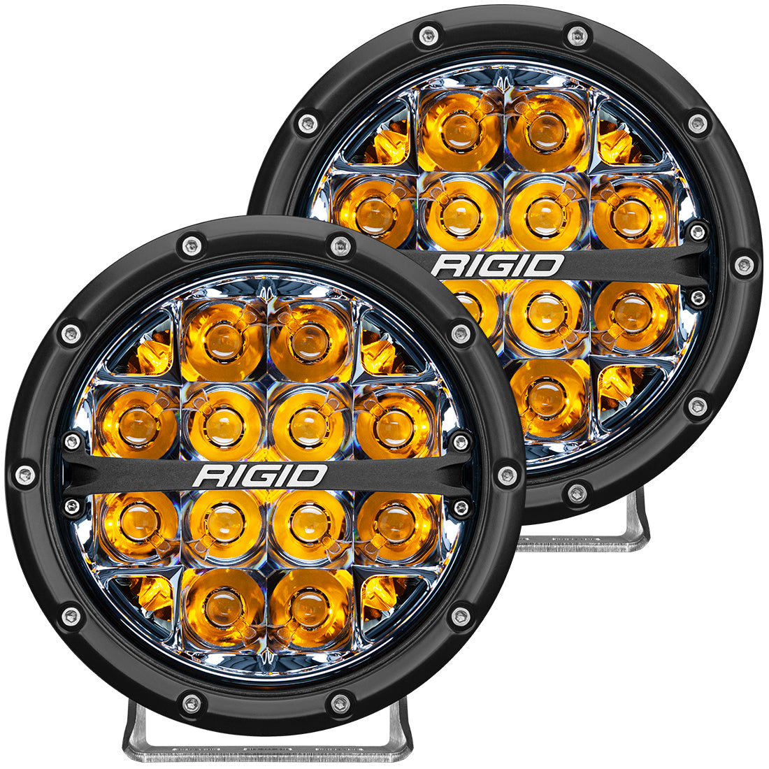 360-Series 6 Inch Led Off-Road Spot Beam Amber Backlight Pair RIGID Industries