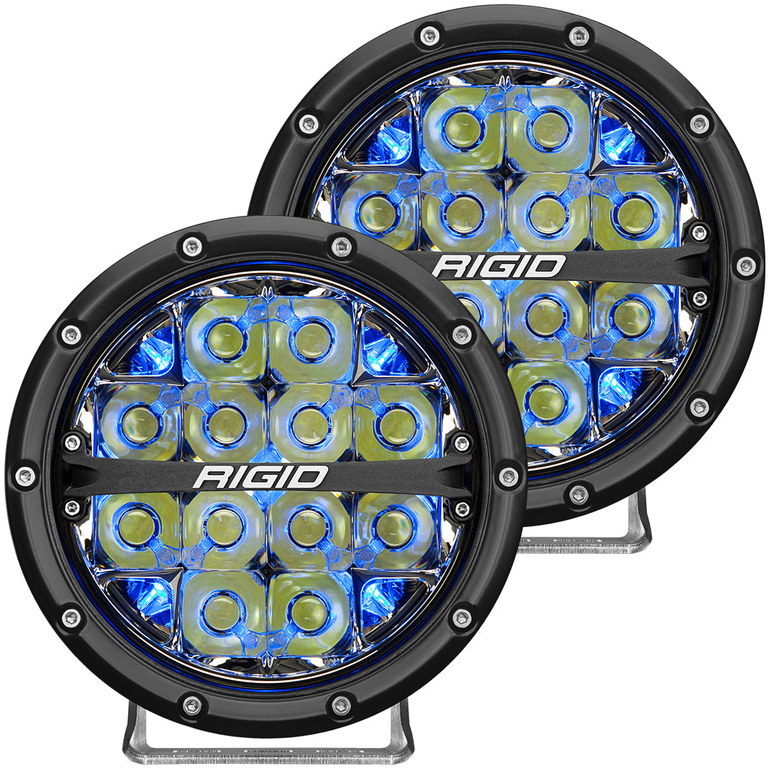 360-Series 6 Inch Led Off-Road Spot Beam Blue Backlight Pair RIGID Industries