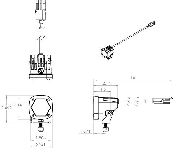 LED Light Pod S1 Spot Laser White Baja Designs