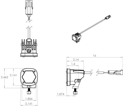 LED Light Pod S1 Spot Laser White Baja Designs