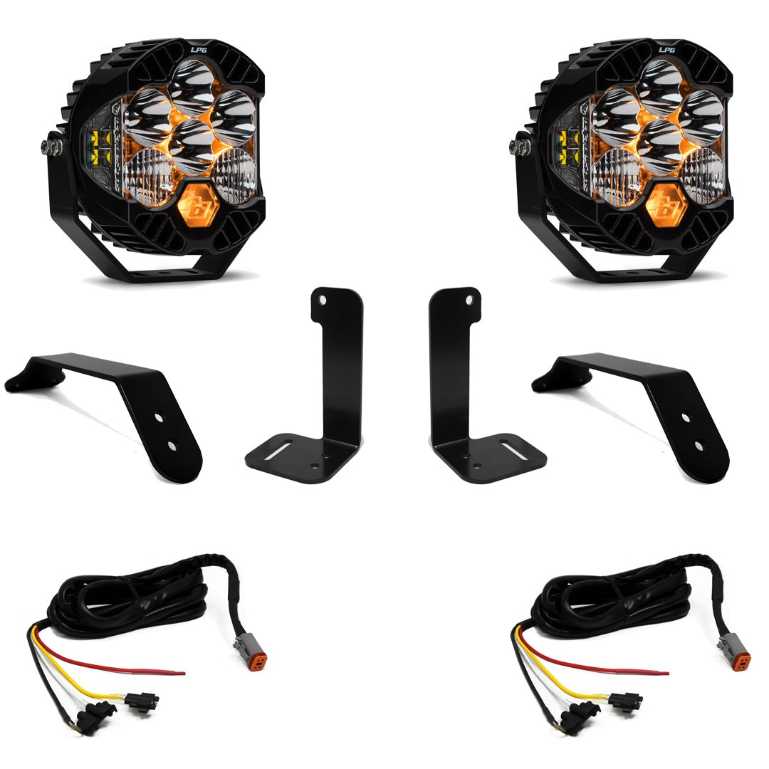 Jeep JL/JT Dual LP6 Auxiliary Light Kit w/Upfitter Baja Designs