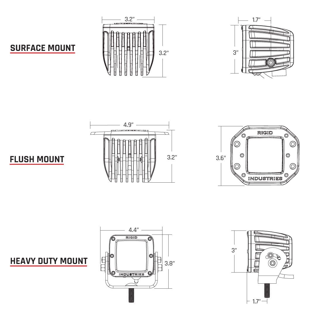 Diffused Surface Mount D-Series Pro RIGID Industries