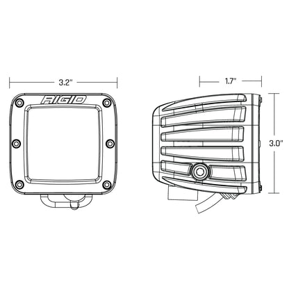 SAE J583 Compliant Selective Yellow Fog Light Pair D-Series Pro Street Legal Surface Mount Rigid Industries