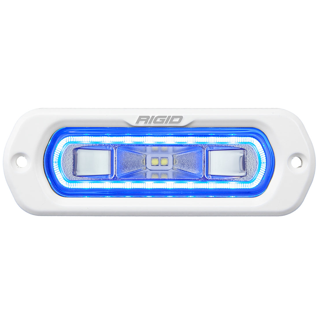 SR-L Series Marine Spreader Pod 2 Wire Flush Mount White With Blue Halo RIGID Industries