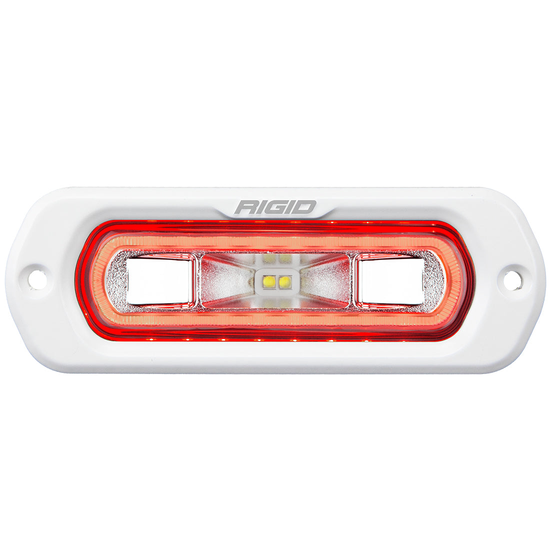 SR-L Series Marine Spreader Pod 2 Wire Flush Mount White With Red Halo RIGID Industries