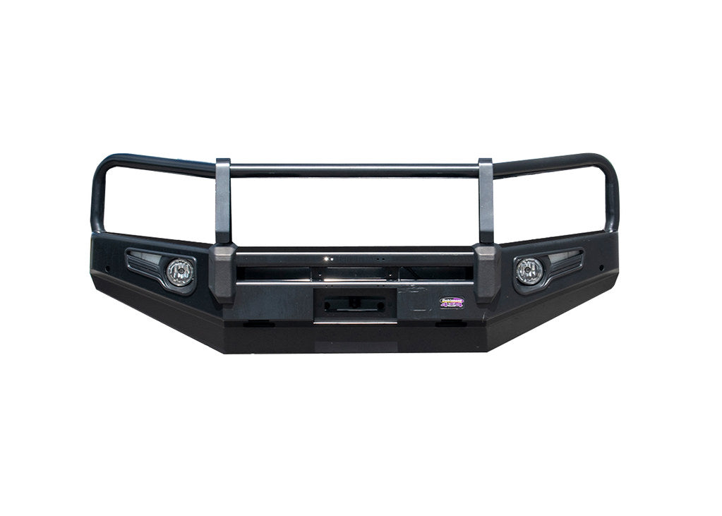 DOBINSONS BLACK DELUXE BULL BAR FOR LANDCRUISER 76/78/79 2016+ WITHOUT FOG LIGHTS - BU59-5550