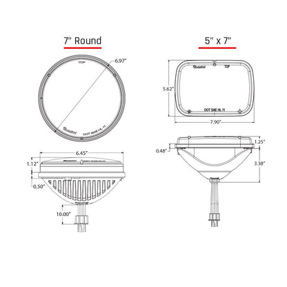 7 Inch Round Headlight With H13 To H4 Adaptor Pair RIGID Industries