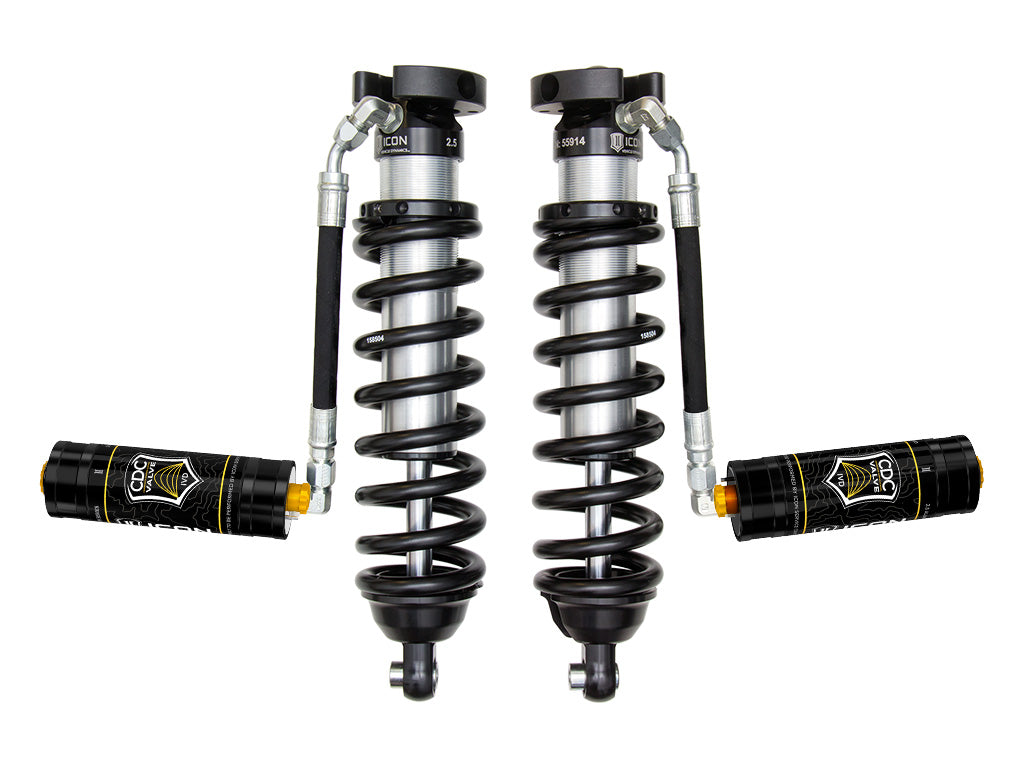 1996-2004 Toyota Tacoma 0-3 Inch Lift Front V.S. 2.5 Series Coilover Kit Extended Travel Remote Reservoir W/ CDCV 700 Lbs/In Spring Rate Icon Vehicle Dynamics