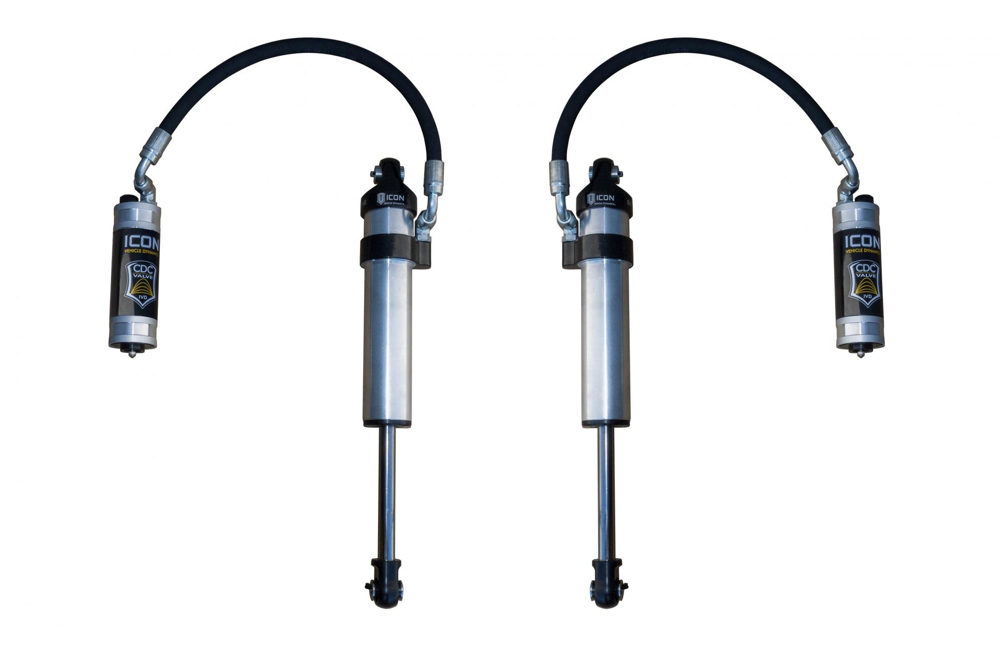 2003-2024 Toyota 4Runner 2005-2023 Toyota Tacoma 2007-2014 Toyota FJ Cruiser Front 2.5 Vs Stock Width Remote Reservoir W/CDCV Secondary Shocks Pair Icon Vehicle Dynamics