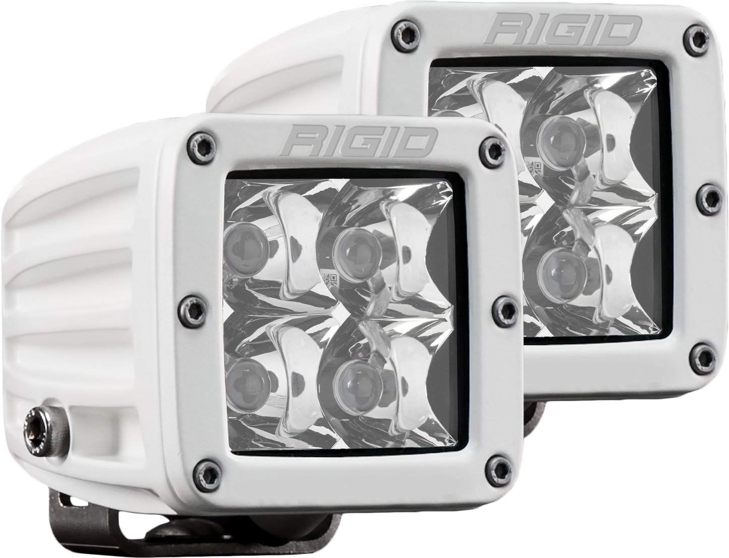 Hybrid Spot Surface Mount White Housing Pair D-Series Pro RIGID Industries