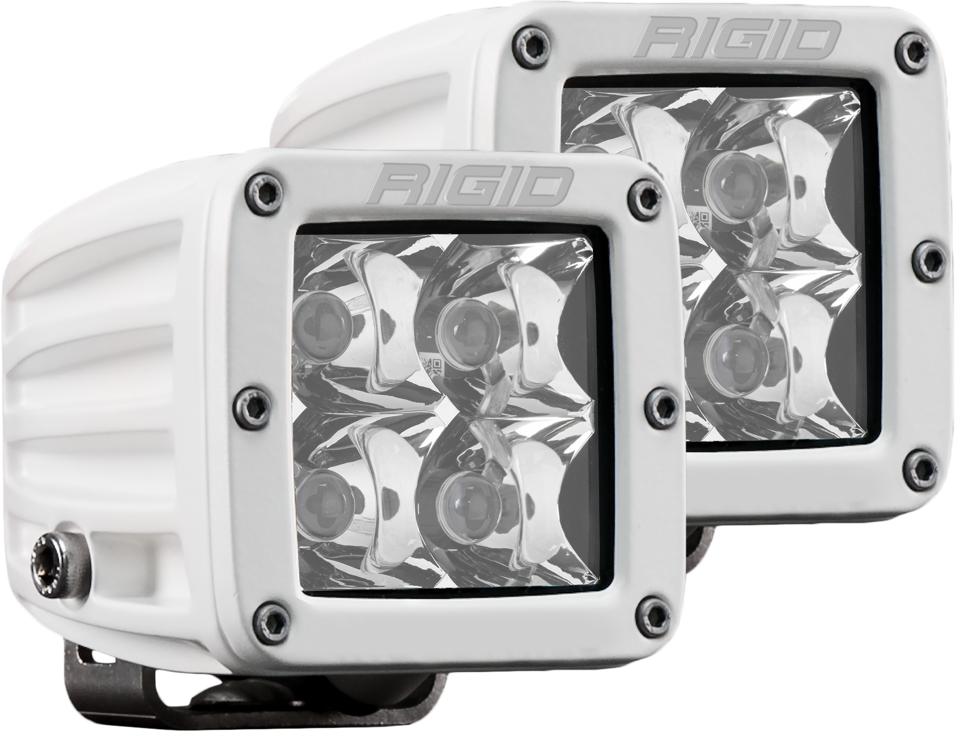 Hybrid Spot Surface Mount White Housing Pair D-Series Pro RIGID Industries