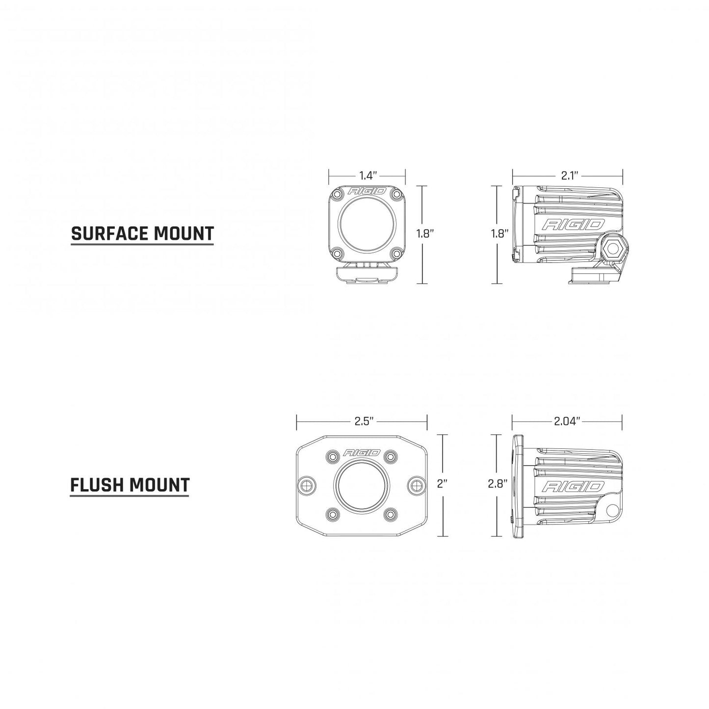 Ignite Flood Surface Mount White Housing Ignite RIGID Industries