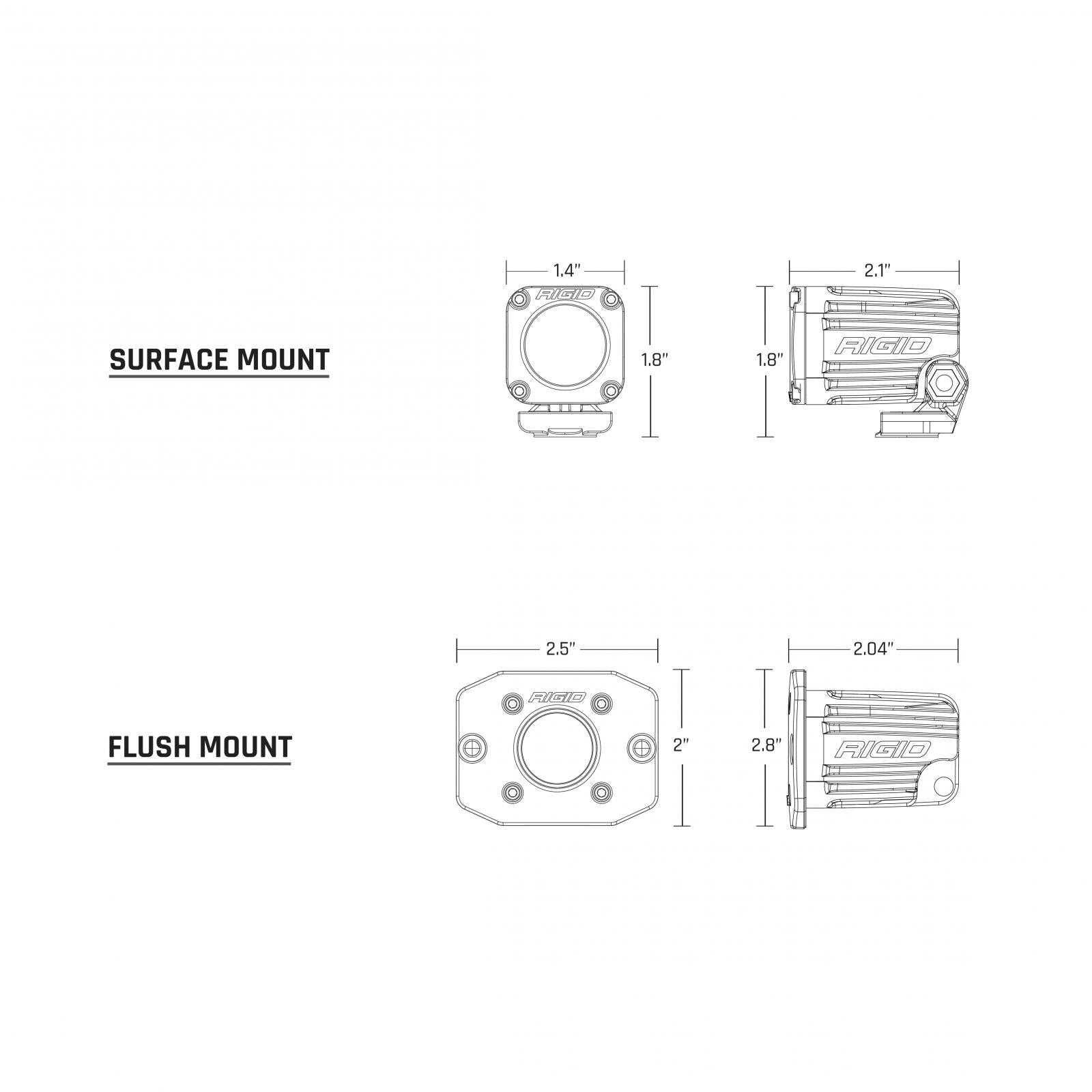 Ignite Flood Surface Mount White Housing Ignite RIGID Industries