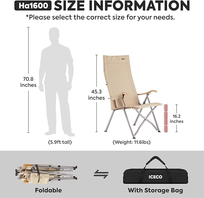 Ha1600 Adjustable Camping Chair | ICECO